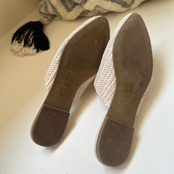 London Rag woven raffia mule slides ivory size 6.5 - Picture 6 of 6